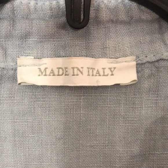 Linen midi ladies pullover shirt dress made in Italy size medium relaxed cute - Picture 6 of 12